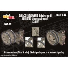 1/35 Sd.Kfz. 251 Road Wheels (middle type cap) for Academy kit