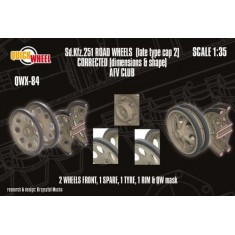 1/35 Sd.Kfz. 251 Road Wheels (late type cap 2) for AFV Club kit