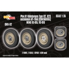 1/35 Pkw.K1 Kubelwagen 82, 823 Uncommon Off-road (continental) Wheels for Meng