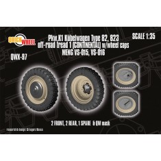 1/35 Pkw.K1 Kubelwagen Type 82, 823Off-road 1 (continental) Wheels with Caps for Meng kit