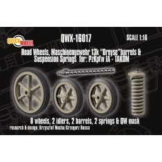 1/16 Panzer I Ausf.A Road Wheels, MG 13k Barrels & Suspension Springs for Takom Kit