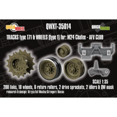 1/35 M24 Chaffee Wheels (Type 1) & Tracks (T71) + Drive Sprockets, Idlers for AFV Club kit