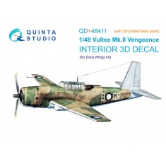 1/48 Vultee Mk.II Vengeance Interior 3D Decal (Dora Wings) with parts