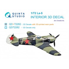 1/72 WWII La-5 3D Interior Decals for Zvezda Kit (Resin Parts)
