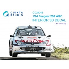 1/24 Peugeot 206 WRC 3D Interior Decals for Tamiya Kit
