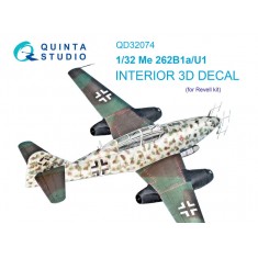 1/32 Me 262B1A/U-1 3D-Printed & Coloured Interior on Decal Paper for Revell kits