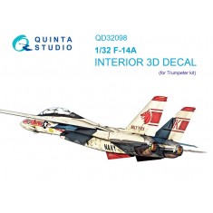 1/32 F-14A Tomcat 3D-Printed & Coloured Interior on Decal Paper for Trumpeter kits