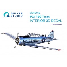 1/32 T-6G 3D-Printed & Coloured Interior on Decal Paper for Kitty Hawk kits