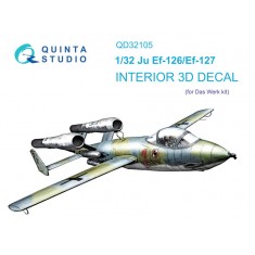 1/32 Ju EF 126/EF 127 3D-Printed & Coloured Interior on Decal Paper for Das Werk kits