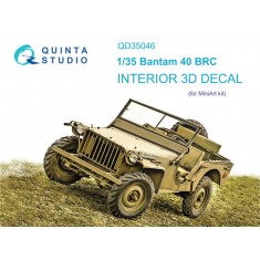1/35 Bantam 40 BRC 3D-Printed & Coloured Interior on Decal Paper for Mini Art kits