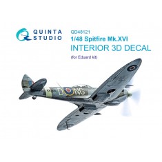 1/48 Spitfire Mk.XVI 3D-Printed & Coloured Interior on Decal Paper for Eduard kits