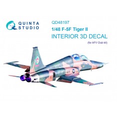 1/48 F-5F Tiger II 3D-Printed & Coloured Interior on Decal Paper for AFV Club kits
