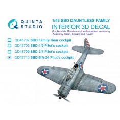 1/48 WWII SBD-5/A-24B Pilot Cockpit 3D Decals for Accurate Miniatures/Academy Kits
