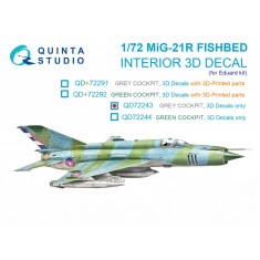 1/72 MiG-21R 3D Interior Decals for Eduard Kit (Grey Panels)