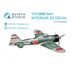 1/72 WWII A6M2 Zero 3D Interior Decals for FineMolds Kit (Mitsubishi Prod.)