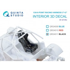 1/24 Sparco 6-Point Racing Harness 3"+2", Black