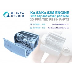 1/48 Ka-52/Ka-52M Engine with Bay and Cover #Portside for Zvezda/Quinta kits