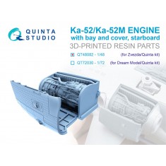 1/48 Ka-52/Ka-52M Engine with Bay and Cover #Starboard for Zvezda/Quinta kits