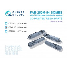 1/48 FAB-250 M-54 Bombs with TU-250 Parachute Brake System (4pcs)