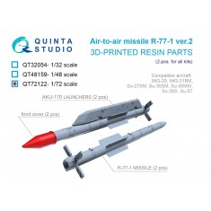 1/72 R-77-1 Version 2 Air-to-Air Missiles with Launchers (2pcs)