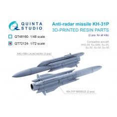 1/72 Kh-31P Anti-Radar Missiles with Launchers (2pcs)