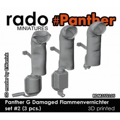 1/35 Panther Ausf.G Damaged Flammenvernichter Set #2 (3 Exhaust Pieces)