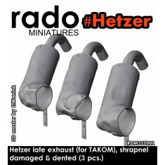 1/35 Hetzer Late Damaged Exhausts (3pcs) for Takom Kit