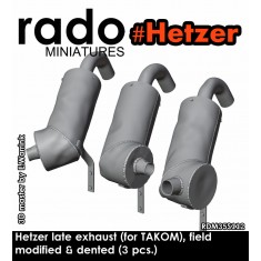 1/35 Hetzer Field Modified Dented Exhausts (3pcs) for Takom Kit