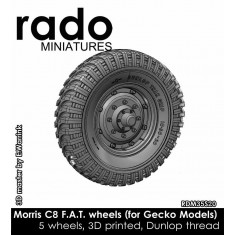 1/35 Morris C8 F.A.T. Wheels (Dunlop Trak Grip thread, 5pcs) for Gecko Models