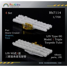 1/700 IJN Type-90 Model 1 Triple Torpedo Tubes for Heavy Cruiser Mogami & Tone (4 Sets)