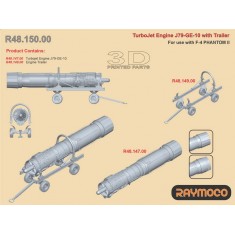 1/48 F-4 Phantom II Turbo Jet Engine J79-GE-10 with Trailer