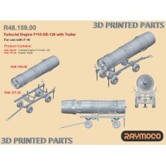 1/48 F-16 Turbo Jet Engine F110-GE-129 with Trailer for Tamiya kit