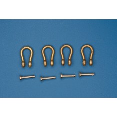 1/35 Brass Shackles (4pcs, Type:A, H: 10.5mm, D: 8.0mm, R: 1.6mm) for military vehicles