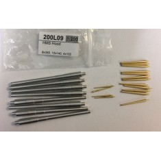 Gun Barrels for 1/200 HMS Hood (8pcs x 381mm, 12 x 140mm, 4 x 102mm)