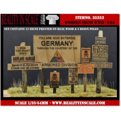 1/35 WWII USA Real Wooden Signs Set 1
