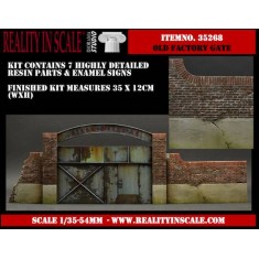 1/35 Old Factory Gate (7 resin parts & signs)