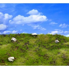 Landscape Mat - Dry Rocky Meadow and Hills (Size: approx. 20 x 30cm, thick: 1cm)