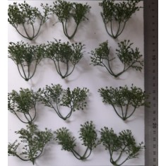 1/35 - 1/16 Plastic Plants - High Bushes Dark Green (7pcs)