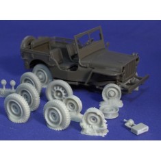 1/35 Punctured Blown & Burnout Jeep Wheels for Jeep (6 pieces)