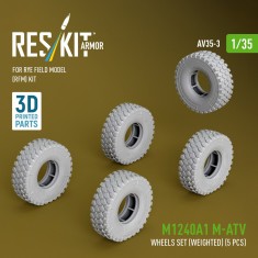 1/35 M1240A1 M-ATV Wheels Set (Weighted) (5pcs) for Rye Field Model (Rfm) Kit