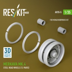 1/35 Merkava Mk.4 Steel Road Wheel Set (12 Pairs) for Meng/HobbyBoss Kits