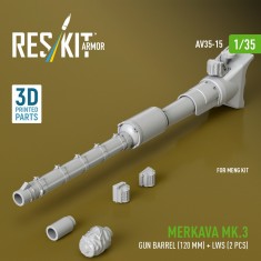 1/35 Merkava Mk.3 Gun Barrel (120mm) and Lws (2pcs) for Meng Kit