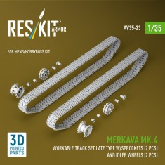1/35 Merkava Mk.4 Late Workable Track Set with Sprockets n Idlers for Meng/HobbyBoss Kits