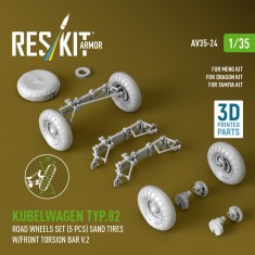 1/35 Kubelwagen Type 82 Sand Tyre Wheel Set V2 for Meng/Dragon/Tamiya Kits