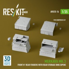 1/35 Merkava Mk.3 Front and Rear Fenders with Open Stowage Bins for HobbyBoss Kit