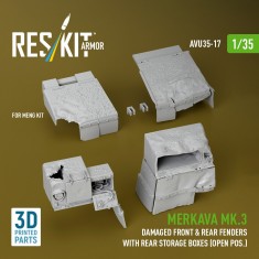 1/35 Merkava Mk.3 Damaged Fenders w/Rear Boxes for Meng