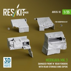 1/35 Merkava Mk.3 Damaged Fenders with Open Stowage Bins for HobbyBoss Kit