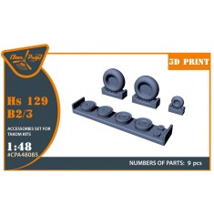 1/48 Henschel Hs 129B-2/B-3 Weighted Wheels for Takom Kit