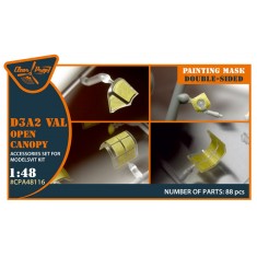 1/48 Aichi D3A2 Val Open Canopy Double-Sided Paint Mask for Wingsy Kits