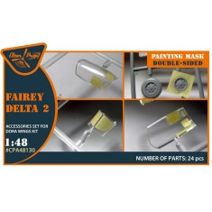 1/48 Fairey Delta 2 Double-Sided Paint Mask for Dora Wings Kit